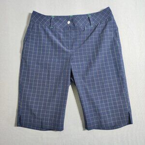 Annika Cutter & Buck golf shorts women's size 6 blue colour chequered  pattern